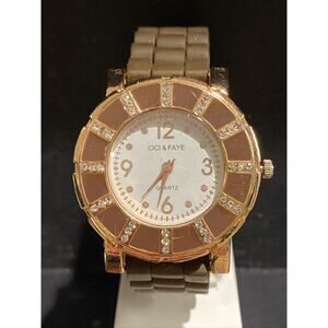 Cici & Faye Ladies Watch Brown With Rhinestones New Battery!